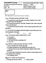 Đề thi kiểm tra định kì lần I môn Khoa học Lớp 4 - Năm học 2015-2016 - Trường Tiểu học Nguyễn Thị Minh Khai (Có đáp án)